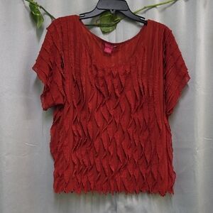 Sunny Leigh Red Textured Blouse